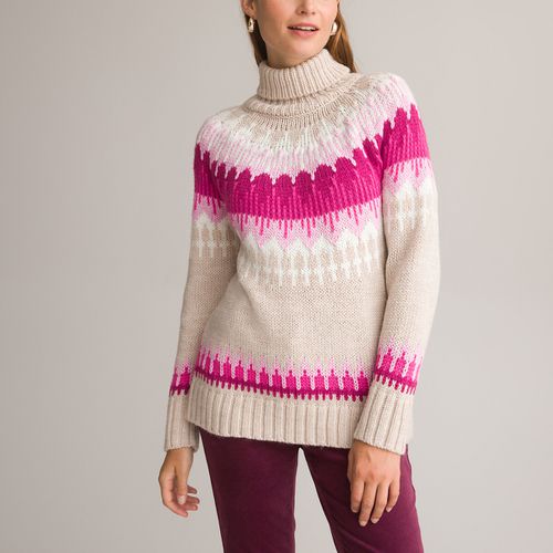 Maglione jacquard, collo a dolcevita, in grossa maglia - ANNE WEYBURN - Modalova