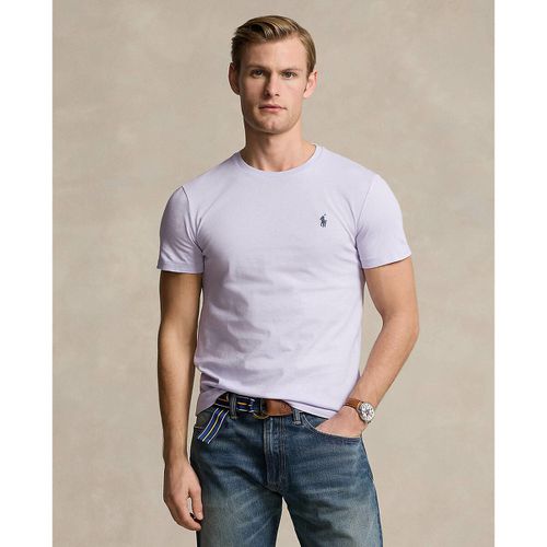 T-shirt slim tinta unita in jersey logo ricamato - POLO RALPH LAUREN - Modalova