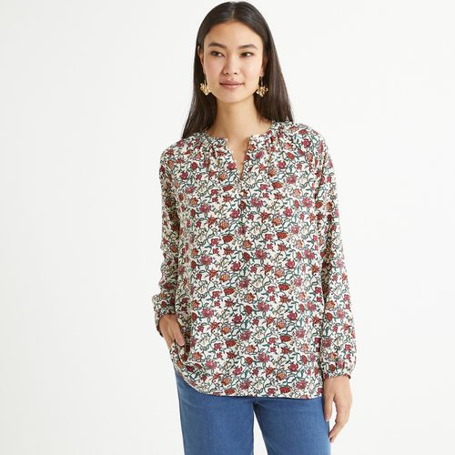 Blusa Scollo Rotondo, Fantasia A Fiori, Maniche Lunghe Donna Taglie 36 (FR) - 40 (IT) - anne weyburn - Modalova