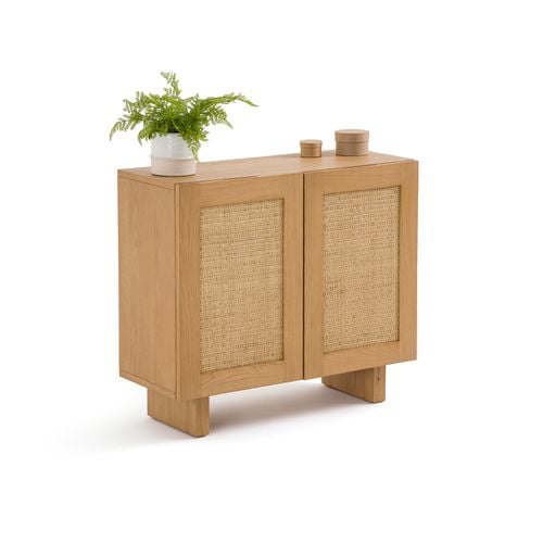 Credenza 2 ante impiallacciato rovere e vimini, Arty - LA REDOUTE INTERIEURS - Modalova