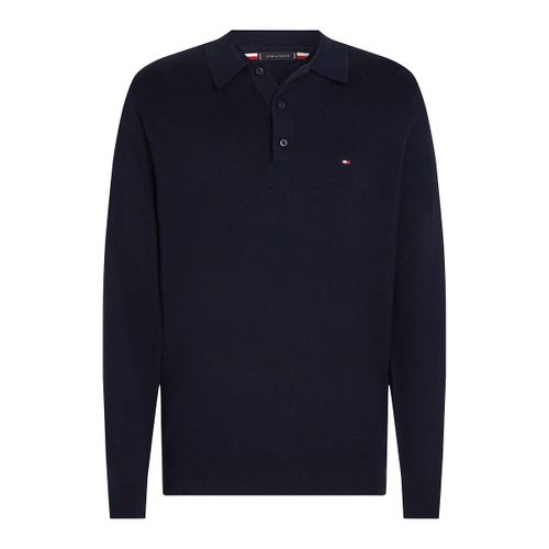 Maglione collo polo in cotone e cachemire - TOMMY HILFIGER - Modalova