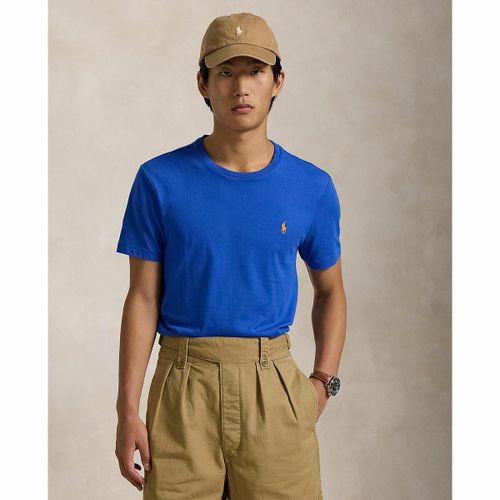 T-shirt Slim Tinta Unita In Jersey Logo Ricamato Uomo Taglie M - polo ralph lauren - Modalova