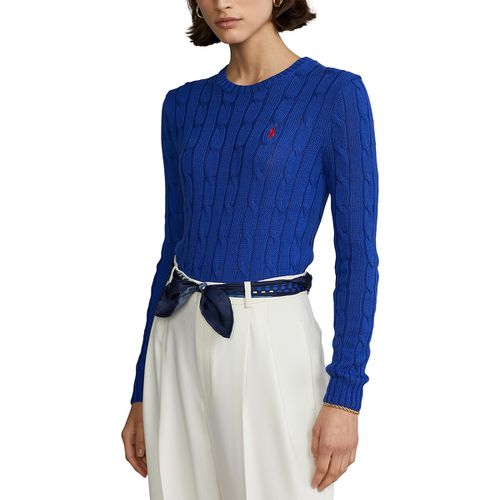 Pull Scollo Rotondo In Fine Maglia A Trecce Donna Taglie L - polo ralph lauren - Modalova