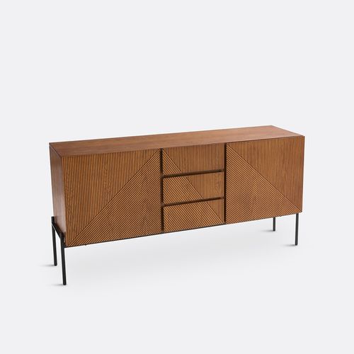 Mobile credenza vintage 2 ante 3 cassetti, Lodge - LA REDOUTE INTERIEURS - Modalova