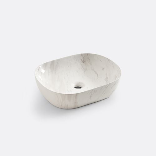 Lavabo Ovale In Ceramica Effetto Marmo, Mabel - la redoute interieurs - Modalova