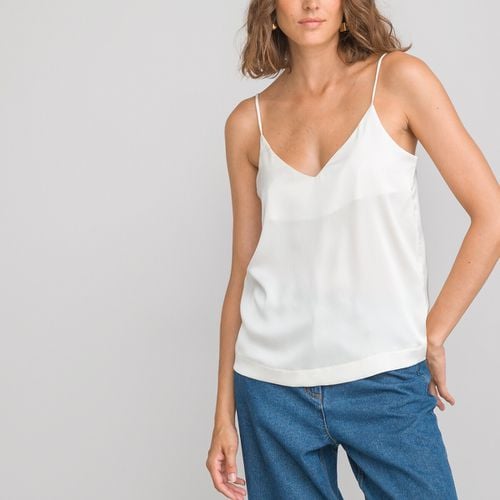 Top Scollo A V, Spalline Sottili In Satin Donna Taglie 34 (FR) - 38 (IT) - la redoute collections - Modalova