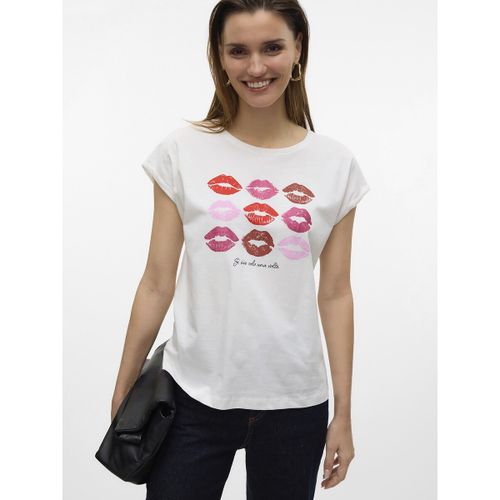 T-shirt con scollo rotondo fantasia - VERO MODA - Modalova