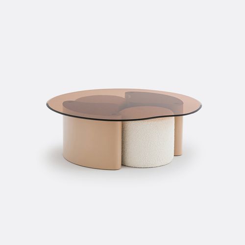 Tavolo Basso Con 2 Pouf, Poglio - la redoute interieurs - Modalova