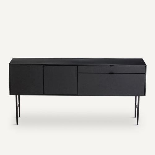 Mobile Credenza Metallo Acciaio E Pelle, Réalto - am.pm - Modalova