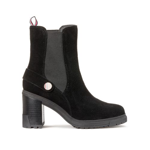 Boots pelle scamosciata elastici con tacco alto - TOMMY HILFIGER - Modalova