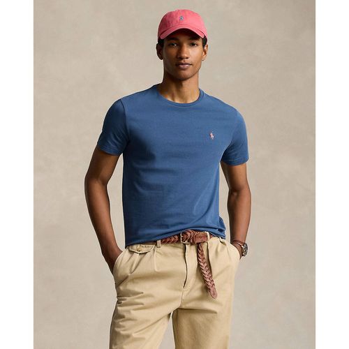 T-shirt Slim Tinta Unita In Jersey Logo Ricamato Uomo Taglie L - polo ralph lauren - Modalova