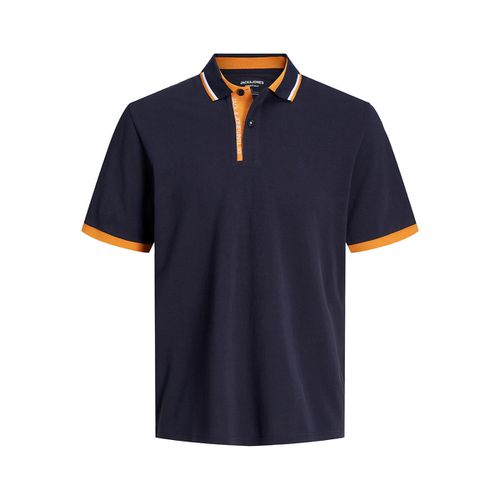 Polo Tipped Con Logo Al Collo Blu Uomo Taglie S - jack & jones - Modalova