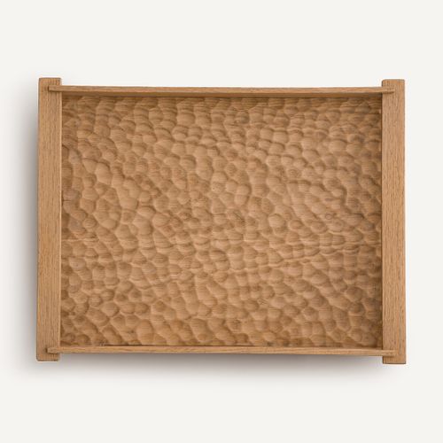 Azael Chiselled Solid Oak Rectangular Tray, Depth 37cm - AM.PM - Modalova