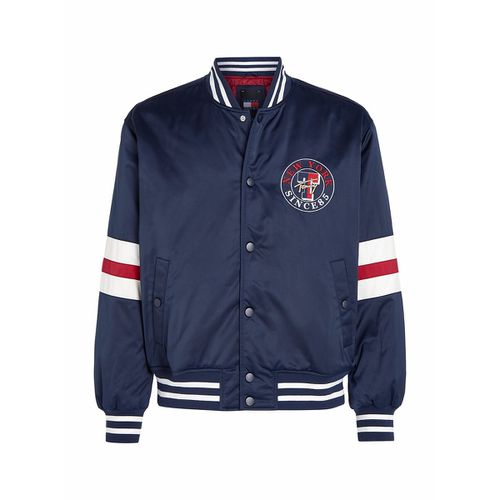 Bomber satinato con motivo ricamato - TOMMY JEANS - Modalova