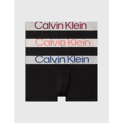 Confezione Da 3 Boxer Tinta Unita A Vita Bassa Uomo Taglie S - calvin klein underwear - Modalova