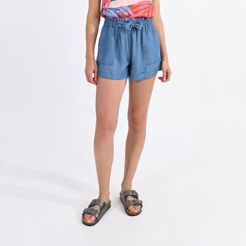 Shorts In Denim Con Fiocco Donna Taglie L - molly bracken - Modalova