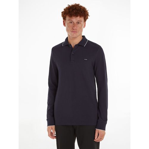 Polo Maniche Lunghe Stretch Piqué Uomo Taglie M - calvin klein - Modalova