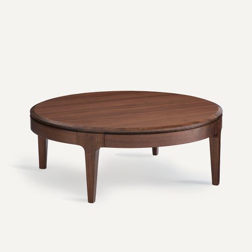 Sanara Solid and Veneer 2-Drawer Round Coffee Table - AM.PM - Modalova