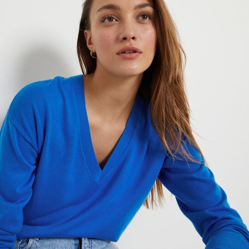 Maglione con scollo a V, in maglia fluida - LA REDOUTE COLLECTIONS - Modalova