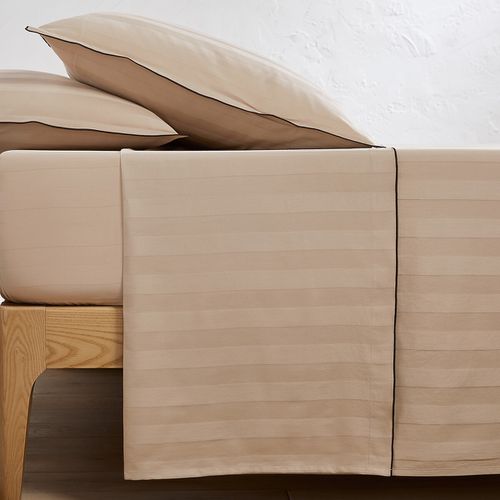 Lenzuolo Piatto Satin Di Cotone Lavato, Victor A Righe Taglie 180 x 290 cm - la redoute interieurs - Modalova