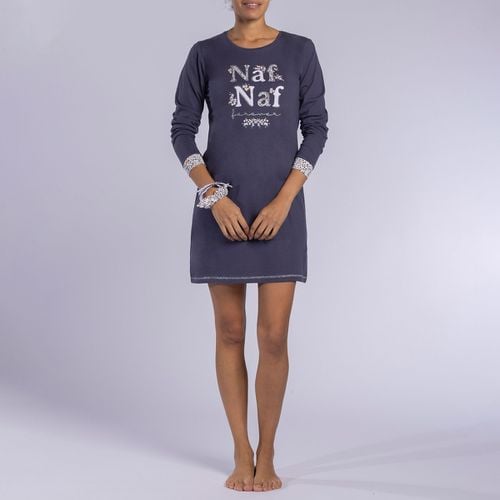 Camicia da notte maniche lunghe, jersey cotone, Poésie - NAF NAF - Modalova