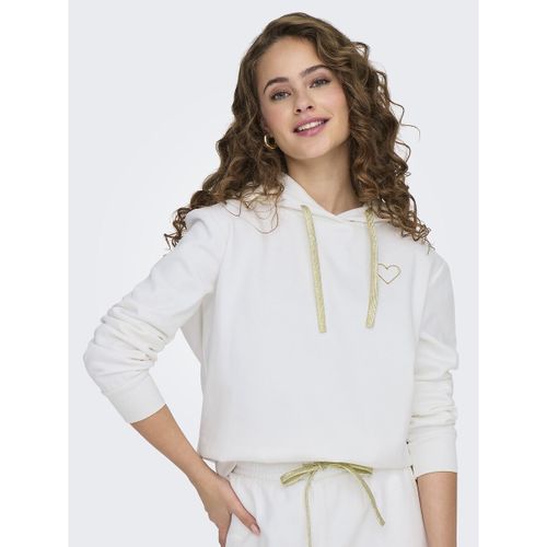 Felpa Con Cappuccio, Motivo Cuore Donna Taglie XS - only - Modalova