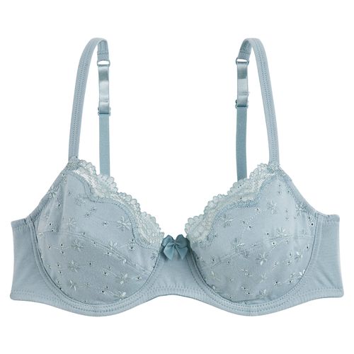 Reggiseno imbottito in cotone ricamato - LA REDOUTE COLLECTIONS - Modalova