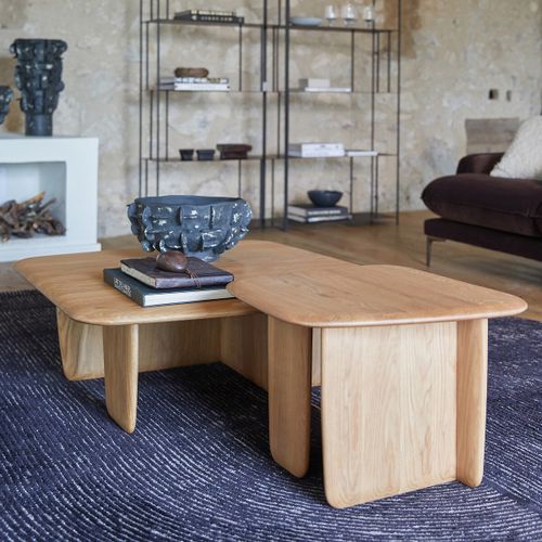 Iloss Large Curved Solid Oak Coffee Table - AM.PM - Modalova