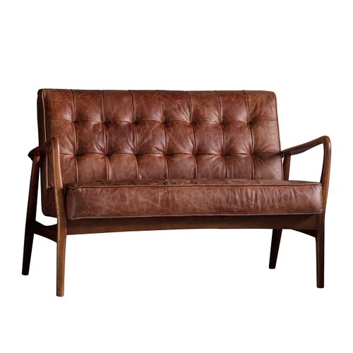 Bloomfield 2 Seater Leather Sofa with Solid Oak Frame - ÉDITÉ - Modalova