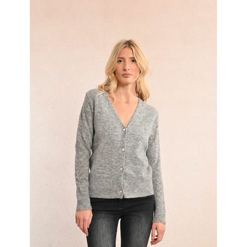 Cardigan In Maglia Traforata Donna Taglie L - molly bracken - Modalova