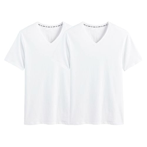 Confezione da 2 t-shirt scollo a V in cotone bio - DIM - Modalova