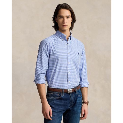 Camicia Dritta A Quadri Popeline Logo Ricamato Uomo Taglie S - polo ralph lauren - Modalova