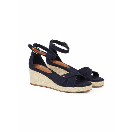 Sandali A Incrocio Con Zeppa Flag Donna Taglie 36 - tommy hilfiger - Modalova