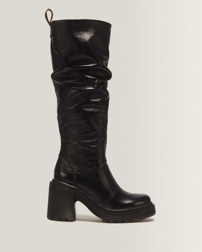 Kasey High Leg Milled Gloss Leder Stiefel Mit Absatz in , Größe: 40 - Dr. martens - Modalova