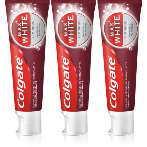 Max White Luminous pasta de dientes para dientes blancos y radiantes 3 x 75 ml - Colgate - Modalova