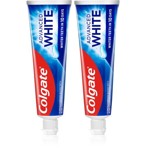 Advanced White pasta de dientes blanqueadora con efecto antimanchas en el esmalte 2x75 ml - Colgate - Modalova