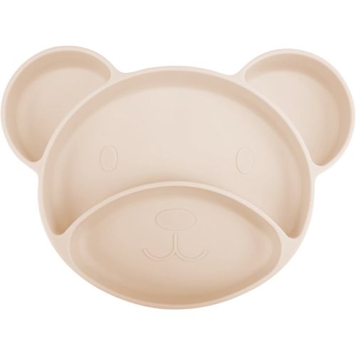 Bear plato con compartimentos con ventosa Beige 1 ud - Canpol babies - Modalova