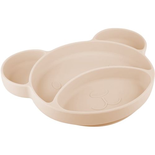 Bear plato con compartimentos con ventosa Beige 1 ud - Canpol babies - Modalova