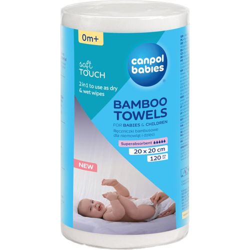 Bamboo Towels toallas desechables 0m+ 20x20 cm 120 ud - Canpol babies - Modalova