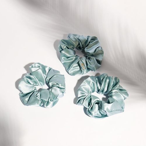 Mulberry Silk Scrunchie silk scrunchie Amazonite 1 pc - Crystallove - Modalova