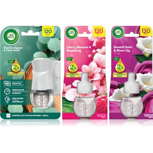 Cherry Blossom & Rasberry Blue Eucalyptus & Cedarwood Essential Oils Smooth Satin & Moon Li ambientador - Air Wick - Modalova
