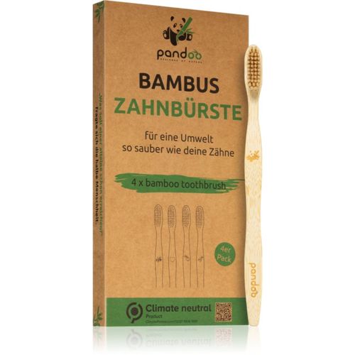 Bamboo Toothbrush cepillo dental de bambú Medium Soft 4 ud - Pandoo - Modalova