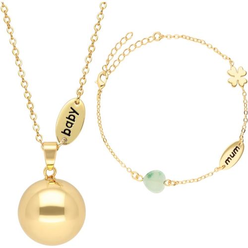 Nature Stone Beads and Mum/Baby Charm llamador de ángeles Gold - Bola - Modalova