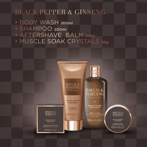 Black Pepper & Ginseng lote de regalo de ducha - Baylis & Harding - Modalova