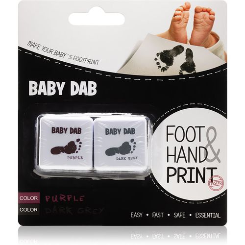 Foot & Hand Print Purple & Grey colore per impronte per bambini 2 pz - Baby Dab - Modalova