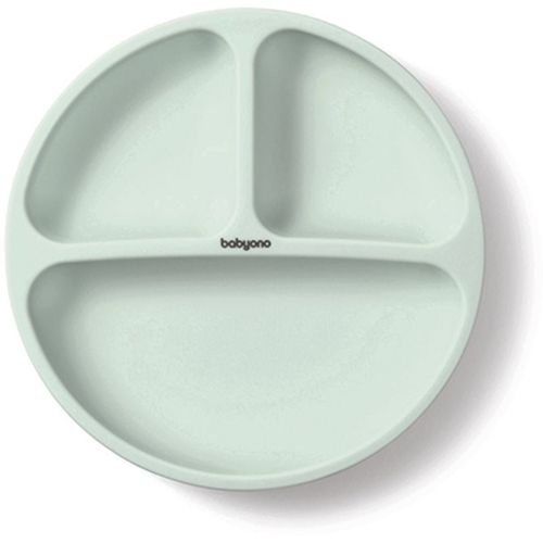 Siilicone Plate 6m+ plato con compartimentos con ventosa Sage 1 ud - BabyOno - Modalova