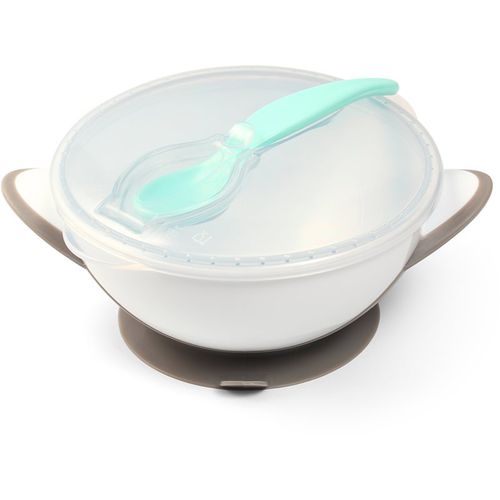 Be Active Suction Bowl with Spoon set de vajilla para niños Grey 6 m+ 2 ud - BabyOno - Modalova