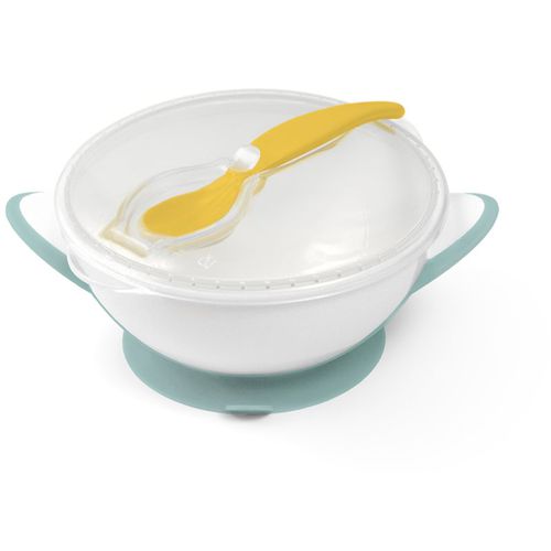 Be Active Suction Bowl with Spoon set posate per bambini Green/Yellow 6 m+ 2 pz - BabyOno - Modalova