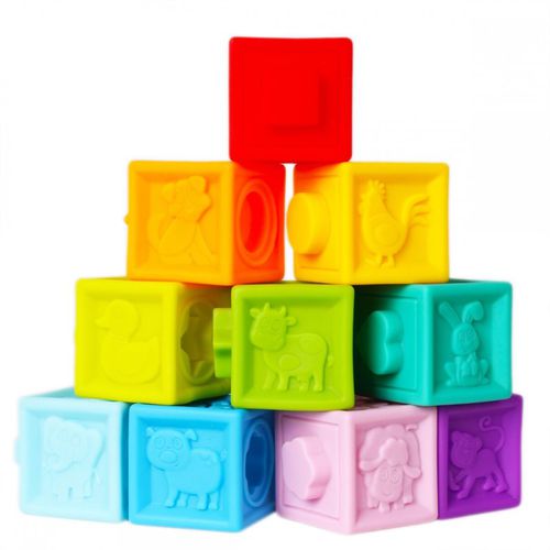 Rubber Blocks cubos sensoriales blandos 18m+ Animals 10 ud - Bam-Bam - Modalova