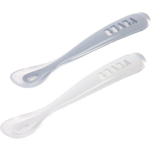 Silicone Spoon Set cuchara con estuche Pebble / Cloud Blue 2 ud - Beaba - Modalova
